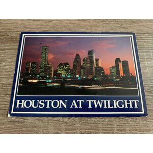 Postcard Houston At Twilight Houston Texas 1990